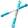 2PCS ShareGoo RC Front Rear Metal Steering Servo Link 70-90mm Turnbuckles Camber Linkage Rod Ends Compatible with Traxxas Slash 4x4 5807 Stampede HQ727 1/10 RC Car,Blue view 3