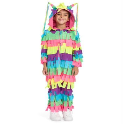 Tipsy Elves Kid's Piata Halloween Costume - Bright and Fun Multicolor Piata Halloween Jumpsuit for Boys and Girls - Funny Youth Bright Neon Pinata Costume Size Medium
