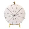 WoodWell 20 Inch Tabletop Spinning Prize Wheel w/Wood Stand | Dry Erase | 12 Customizable Slots | Casino Games | Family Night | Classrooms | with Markers and Eraser view 1