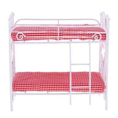 Harilla 1/12 Dollhouse Miniatures Metal Bunk Bed Furnishings Decorative Accessory