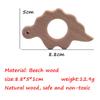 5pcs Lovely Cartoon Wood Pendant Pure Natural Animal Shape Beech Wooden Handmade Cut Pattern DIY Beading Necklace Pendant (Dinosaur) view 2
