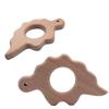 5pcs Lovely Cartoon Wood Pendant Pure Natural Animal Shape Beech Wooden Handmade Cut Pattern DIY Beading Necklace Pendant (Dinosaur) view 3