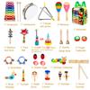 Kids Musical Instruments, 33Pcs 18 Types Wooden Percussion Instruments Tambourine Xylophone Toys for Kids Children, Preschool Education Early Learning Musical Toy for Boys and Girls view 4
