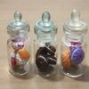3pc Miniature Food Chocolate Cake Candy Cookie Dollhouse Cake in Clear Glass Mini Bottle Fruit Food #MF085 view 1