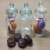 3pc Miniature Food Chocolate Cake Candy Cookie Dollhouse Cake in Clear Glass Mini Bottle Fruit Food #MF085 view 2