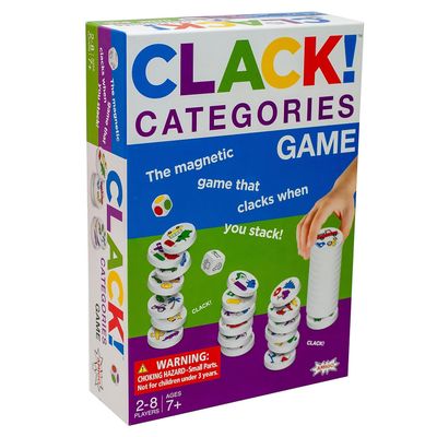 Amigo Games Clack! Categories  The Magnetic Stacking Game That Clacks When You Stack  Roll The Dice, Match The Color & Shape, Tallest Stack Wins  Perfect Family Game or Kids Game for Ages 7+