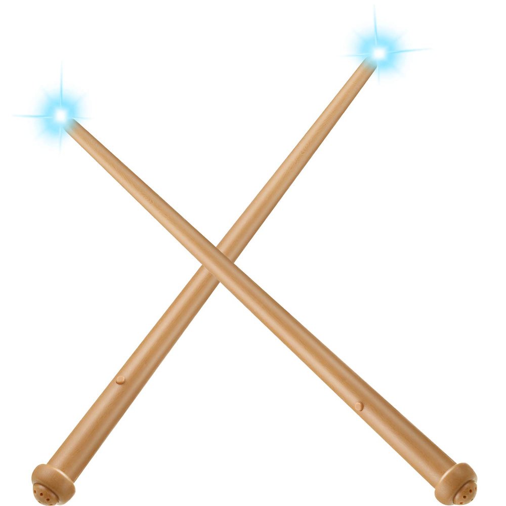 Gejoy 2 Piece Light up Wand for Kids Magic Wizard Witch Wand Princess Fairy Wands Sound Toy Cosplay Props(Basic Style,Yellow)