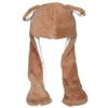 JOYHY Kids Adults Plush Hat Ear Moving Ear Flap Hat With Paw Brown Wolf view 2