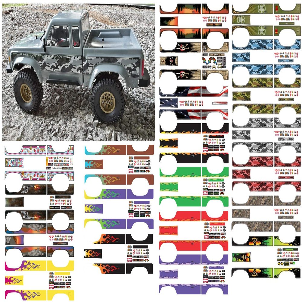 Body Decal Sets for Element RC Enduro Sendero 1/10 Scale Radio Controlled Rock Crawler (Snow Camo)