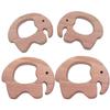 2pcs Lovely Cartoon Wood Pure Natural Animal Shape Beech Wooden Handmade DIY Necklace Pendant Decorations (Elephant) view 3