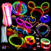 500 Glow Sticks Party Pack Necklaces And Bracelets - Ultra Bright Glow in The Dark Party Supplies, Bulk 8 Mixed Colors 200 Sticks And 300 Accessories - for Halloween, Christmas, Birthday view 1
