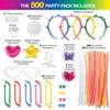 500 Glow Sticks Party Pack Necklaces And Bracelets - Ultra Bright Glow in The Dark Party Supplies, Bulk 8 Mixed Colors 200 Sticks And 300 Accessories - for Halloween, Christmas, Birthday view 3