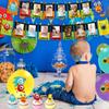 Kreatwow Monster 1st Birthday Decorations Kit Monster Theme Photo Banner Balloons Cupcake Toppers One High Chair Banner for Little Monsters Party Supplies view 3
