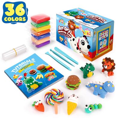 Sago Brothers 36 Colors Air Dry Clay, Soft Modeling Clay for Kids with Tools & Tutorial, Christmas Gifts for Kids Age 3-12, Toys Crafts for Girls and Boys