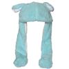 JOYHY Kids Adults Plush Hat Ear Moving Ear Flap Hat With Paw Blue Wolf view 2