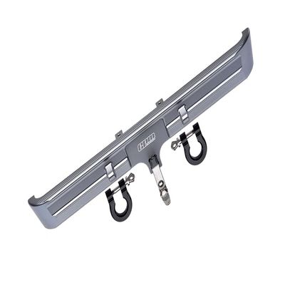 Aluminum Rear Bumper Mount + D-Rings + Tow Hook For Traxxas TRX-4 Chevrolet K5 Blazer (82076-4) - 3Pc Set Gray Silver