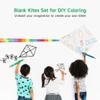 B bangcool DIY Kids Kite Blank Kites Making Painting White Paper Blank Kites with Swivel Line for Kids Outdoor Park Beach Grassland Activities (10PCS) view 2