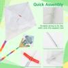 B bangcool DIY Kids Kite Blank Kites Making Painting White Paper Blank Kites with Swivel Line for Kids Outdoor Park Beach Grassland Activities (10PCS) view 4