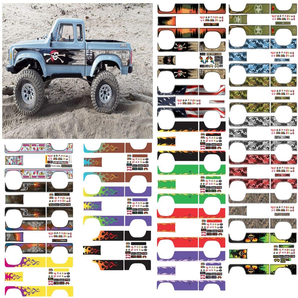 Body Decal Sets for Element RC Enduro Sendero 1/10 Scale Radio Controlled Rock Crawler (Rum Runner (Pirate))