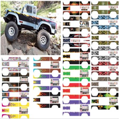Body Decal Sets for Element RC Enduro Sendero 1/10 Scale Radio Controlled Rock Crawler (Drop Down Flames (Hot Rod on Black))