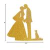Flairs New York Happy Birthday Decorations Banner Cake Toppers Party Props (Pack of 1 Cake Topper, Gold Bride, Groom & Dog) view 3