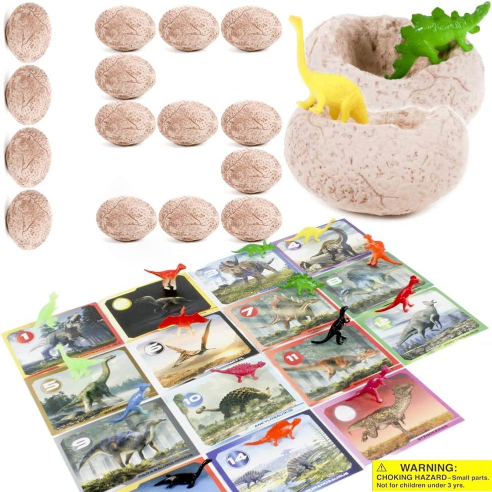 DinoMax Dinosaur Eggs for Kids - Educational Dig Kit with 15 Dinosaur Eggs, Toys, Learning Cards and Excavation Tools - Science Gifts for Easter's Boys & Girls
