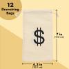Juvale Money Bags Canvas Drawstring Pouches - 12 Pack, 4.3 x 7 In, Beige - Pirate Loot Bags for Kids view 3
