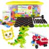 Brain Flakes 2500 Piece Build 'n' Build Kit - A Creative and Educational Alternative to Building Blocks - Wheel Pieces and Special Parts Included - A Great Stem Toy for Both Boys and Girls view 1