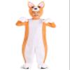 Corgi Costume for Kids, Plush Orange and White Cute Dog Jumpsuit with Hood and Mittens Large view 1