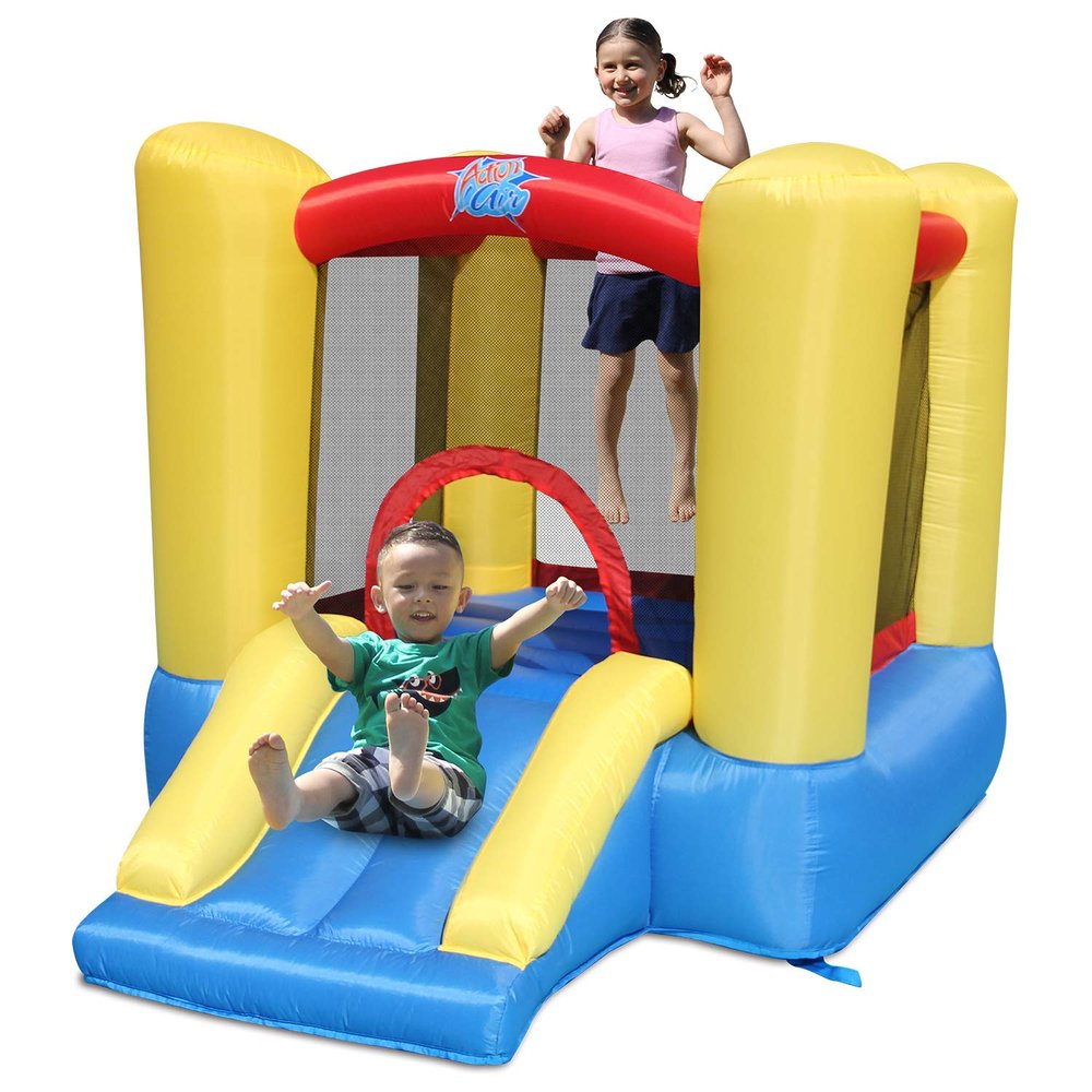 ACTION AIR Bounce House, Toddler Inflatable Bounce House with Blower for Indoor/Outdoor, Bouncy Castle with Durable Sewn and Extra Thick, Jump House with Slide for Kids (9309Y)