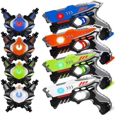 HISTOYE Laser Tag Guns Set of 4 with Vest Laser Tag Guns Toys for Kids Adults Laser Tag Set of 4 Lazer Tag Game Set 4 Players Indoor Outdoor Toys Gifts for 6 7 8 9 10 11 12+ Year Old Boys Laser Tag