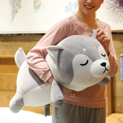 ERDAO Husky Plush Pillow,Huskie Stuffed Animal Toy Puppy Throw Pillow for Kids and Adults (29.5 inch)