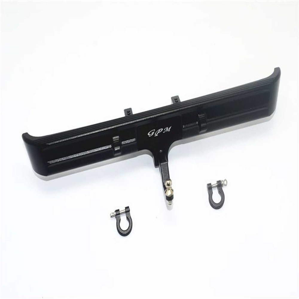 Aluminum Rear Bumper Mount + D-Rings + Tow Hook For Traxxas TRX-4 Chevrolet K5 Blazer (82076-4) - 3Pc Set Black
