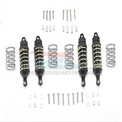 GPM For Traxxas Rustler 4X4 VXL (67076-4) Upgrade Parts Aluminum Front + Rear Shocks (Low Center Of Gravity Version) - 4Pc Set Black