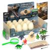 Dinosaur Fossil Dig Kit - Kids Explorer Kit w/Egg Excavation Tools - Toy Dinosaur Eggs, Chisel Tools, Dinosaur Play Cards, Explorer Flashlight, & Magnifying Glass - Kid Toys, Kids Gift, Party Favors view 1