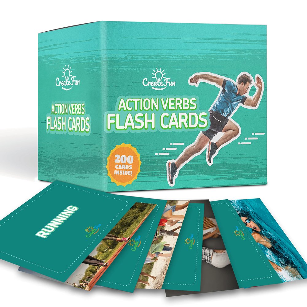 200 Action Verbs Flash Cards - Vocabulary Builder Educational Photo Cards for Speech Therapy, ESL & Homeschooling | Realistic Diverse Pictures for Kids & Adults with Autism, Dementia, Aphasia, SLP