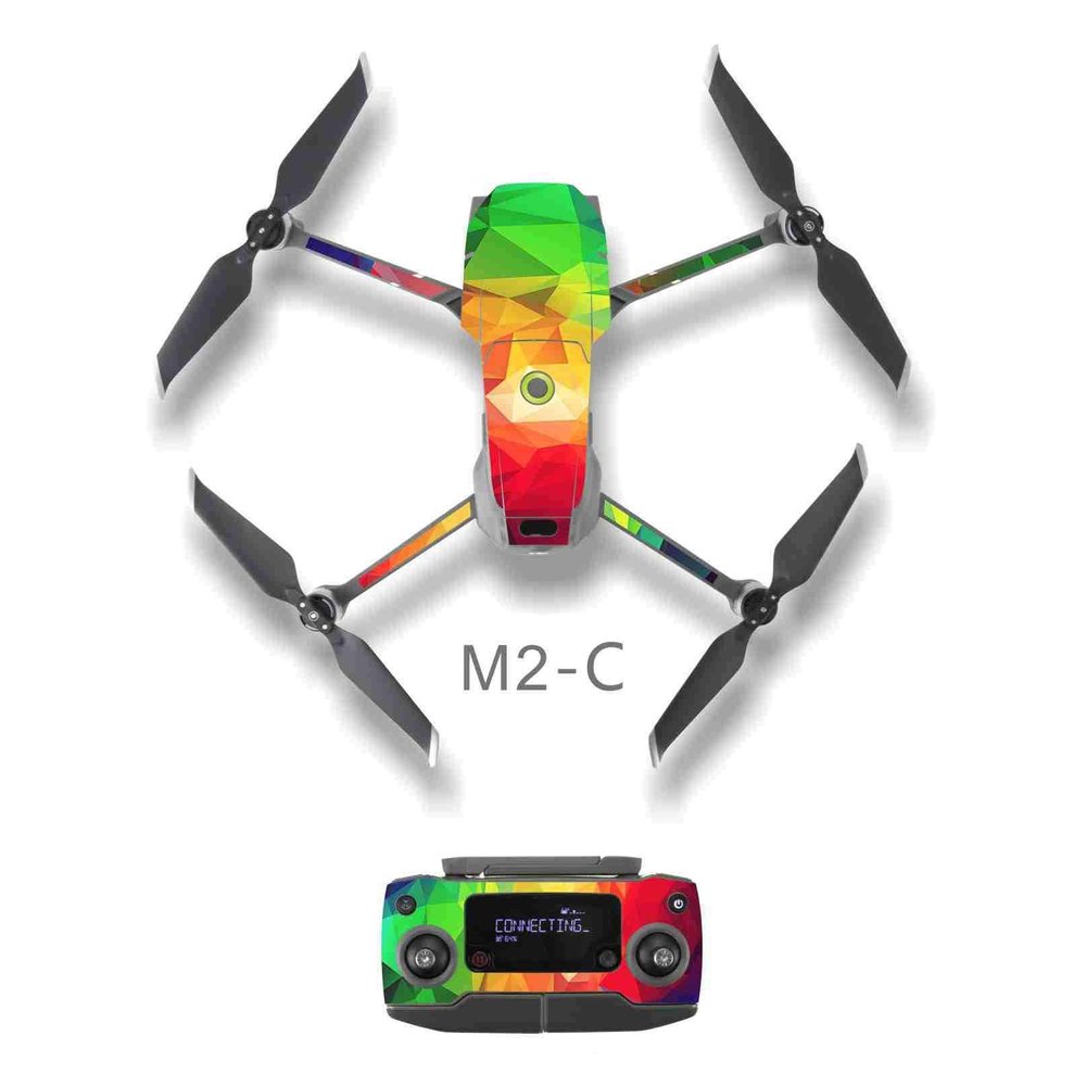 iMusk 1 Set Waterproof PVC Stickers Decal Skin Cover Wrap Guard for DJI Mavic 2 Pro/Zoom Body/Arm & Remote Controller Drone Accessories(M2-C)