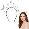 Amosfun Moon Star Headband Women Girl Hair Accessory Birthday Headpiece Silver Glitter Head Band Medium 8x7 Inch view 1