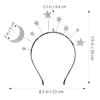 Amosfun Moon Star Headband Women Girl Hair Accessory Birthday Headpiece Silver Glitter Head Band Medium 8x7 Inch view 2