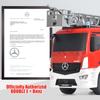 Benz Licensed Remote Control Fire Truck, RC Fire Truck Toy, Rechargeable Construction Truck Toys with Alarm Lights, Hose, Working Water Pump and Rotating Rescue Ladder Fire Truck Toys Gift for Kids view 2