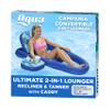 Aqua Campania Ultimate 2-in-1 Pool Float Lounge  Extra Large  Inflatable Pool Floats for Adults with Adjustable Backrest & Cupholder Caddy  Teal Hibiscus view 1