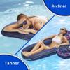 Aqua Campania Ultimate 2-in-1 Pool Float Lounge  Extra Large  Inflatable Pool Floats for Adults with Adjustable Backrest & Cupholder Caddy  Teal Hibiscus view 2