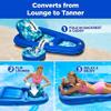 Aqua Campania Ultimate 2-in-1 Pool Float Lounge  Extra Large  Inflatable Pool Floats for Adults with Adjustable Backrest & Cupholder Caddy  Teal Hibiscus view 3