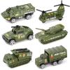 Diecast Military Vehicles Army Toy Mini Pocket Size Play Models Truck Tanks Helicopter for Kids Boys Age 3 4 5,Pack of 6 view 1