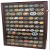 Flags connections Large Military Challenge Coin Display Case Cabinet Rack Holder, Poker Chip, Geo Coin Display Cabinet (Mahogany Finish) view 1