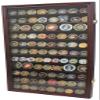 Flags connections Large Military Challenge Coin Display Case Cabinet Rack Holder, Poker Chip, Geo Coin Display Cabinet (Mahogany Finish) view 2