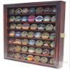 flag connections Lockable Military Challenge Coin Display Case Cabinet Rack Holder (Mahogany Finish) view 1