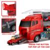 19 Pcs Fire Truck with Firefighter Toy Set, Mini Die-cast Fire Engine Car in Carrier Truck, Mini Rescue Emergency Double Side Transport Vehicle for Kid Child Boy Girl Birthday Christmas Party Favors view 4