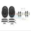 GPM For Traxxas Rustler 4X4 VXL (67076-4) Upgrade Parts Front & Rear Aluminum Shocks + Steel #45 Axles + Spring Steel Hex + Rubber Tires With Metal Rim (Low Center Of Gravity Set) - 68Pc Set Black view 1