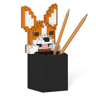 JEKCA Welsh Corgi Pencil Cup 01S | Dog Plastic Building Blocks | Stationary | Age 14+